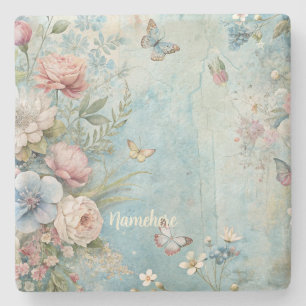 Create Your Own Shabby Chic Butterfly Bouquet Stone Coaster