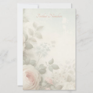 Create Your Own Shabby Chic Cabbage Roses Floral Stationery