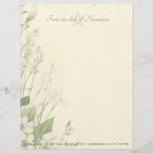 Create Your Own Shabby Chic Spring Daisies Floral Custom Letterhead