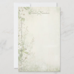 Create Your Own Shabby Chic Whildflowers Green Stationery