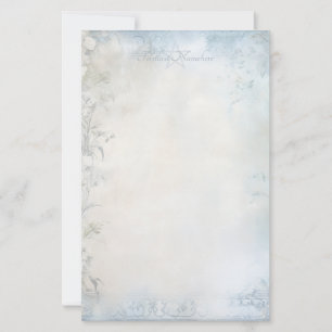 Create Your Own Shabby Chic White Carnations Stationery