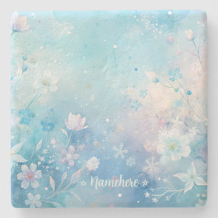 Create Your Own Shabby Chic White Wildflowers Stone Coaster