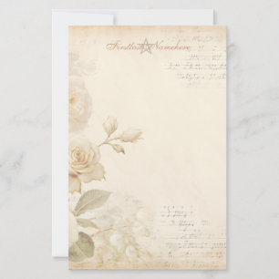 Create Your Own Shabby Chic Yellow Roses Floral Stationery