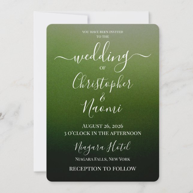 Create Your Own Shaded Ombre Wedding  Invitation (Front)