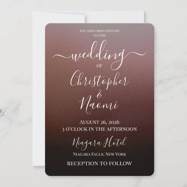 Create Your Own Shaded Ombre Wedding  Invitation (Front)