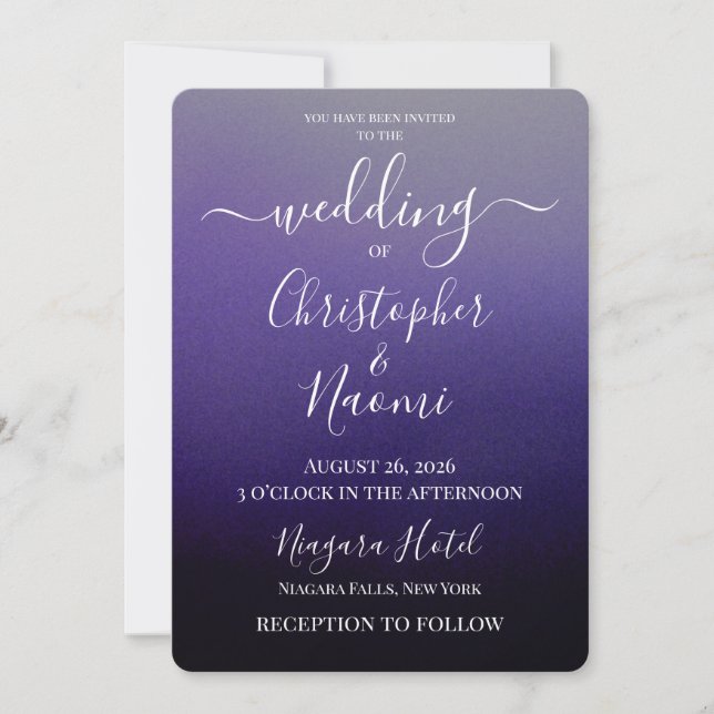 Create Your Own Shaded Ombre Wedding  Invitation (Front)