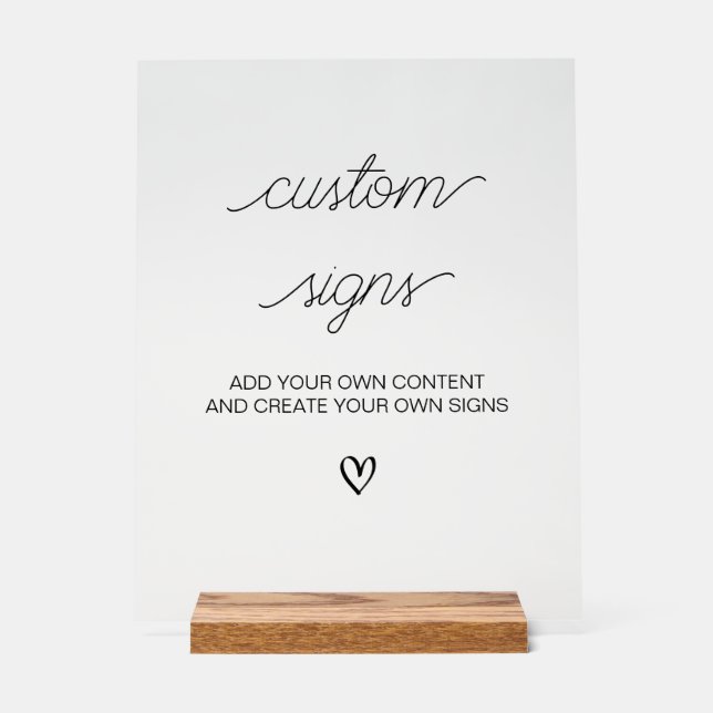 Create Your Own Sign Minimalist Wedding Sign (Front)