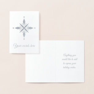 Create Your Own Silver Foil Floral Snowflake Card