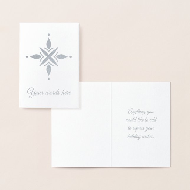 Create Your Own Silver Foil Floral Snowflake Foil Card (Display)