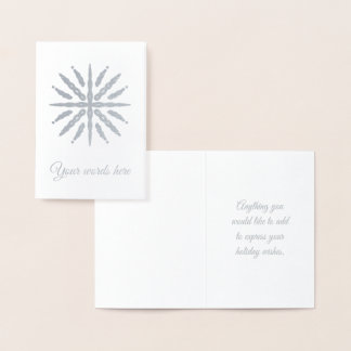 Create Your Own Silver Foil Frozen Snowflake Foil Card