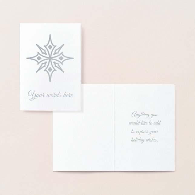 Create Your Own Silver Foil Open Star Snowflake Card (Display)
