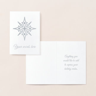 Create Your Own Silver Foil Open Star Snowflake Foil Card