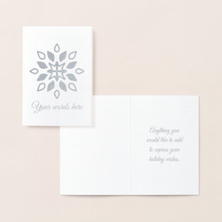 Create Your Own Silver Foil Snowflake Petals Foil Card