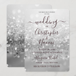 Create Your Own Silver Glitter Invitation