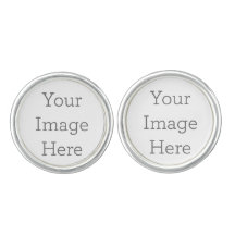 Create Your Own Silver Plated Round Cufflinks