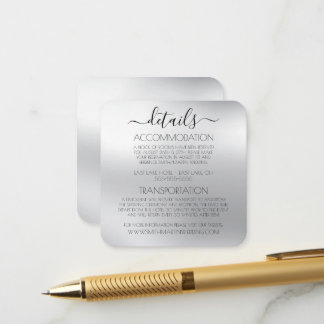 Create Your Own Silver Smudge Minimalist Wedding Enclosure Card