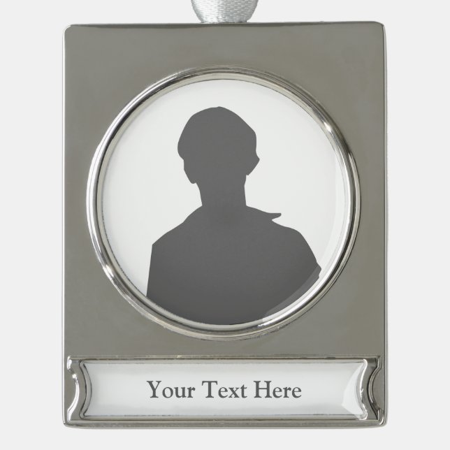Custom Banner Ornament - Silver Tone (Front)