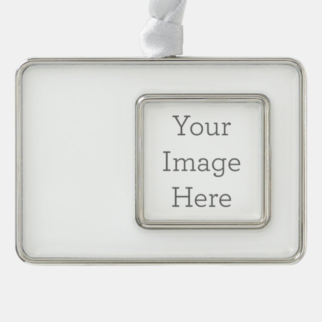 Custom Framed Ornament (Horizontal), Silver Tone (Front)