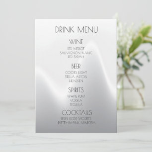 Create Your Own Silver Wave Minimalist Drink Menu