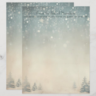 Create Your Own Silvery Celestial Winter Yule Custom Letterhead
