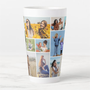 Create Your Own Simple 12 Photo Collage  Latte Mug