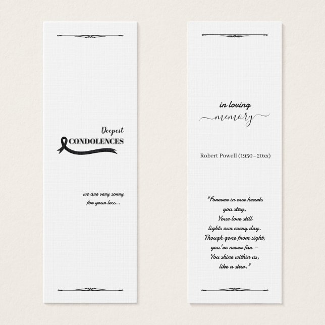 Create Your Own Simple 3.0" x 1.0" Sympathy Card (Front & Back)