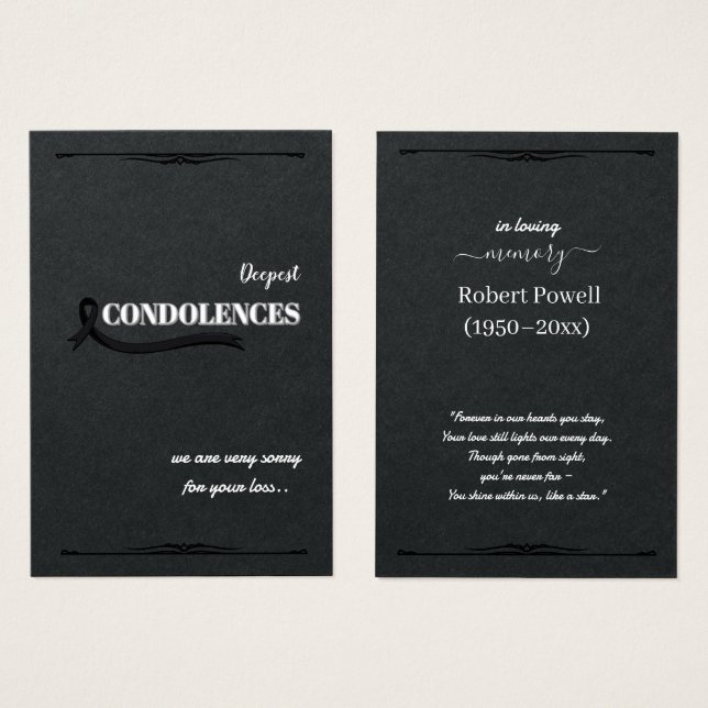 Create Your Own Simple 3.5" x 2.5" Sympathy Card (Front & Back)
