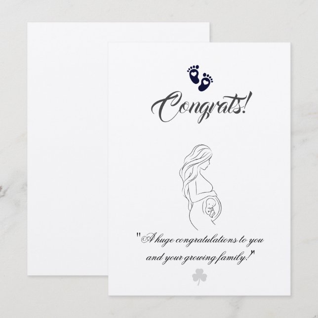Create your own simple 4.5 x 6.25 Pregnancy Cards (Front/Back)
