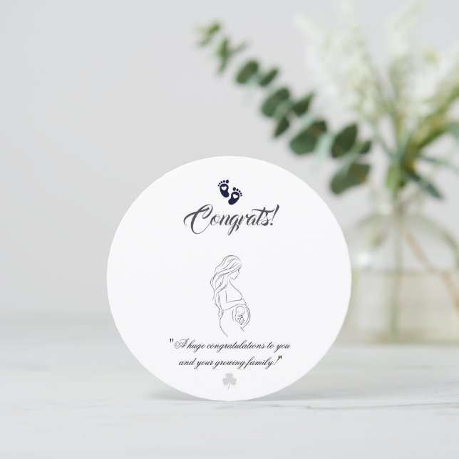 Create your own simple 5.25"x5.25" Pregnancy Cards (Standing Front)