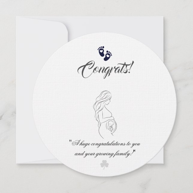 Create your own simple 5.25"x5.25" Pregnancy Cards (Front)