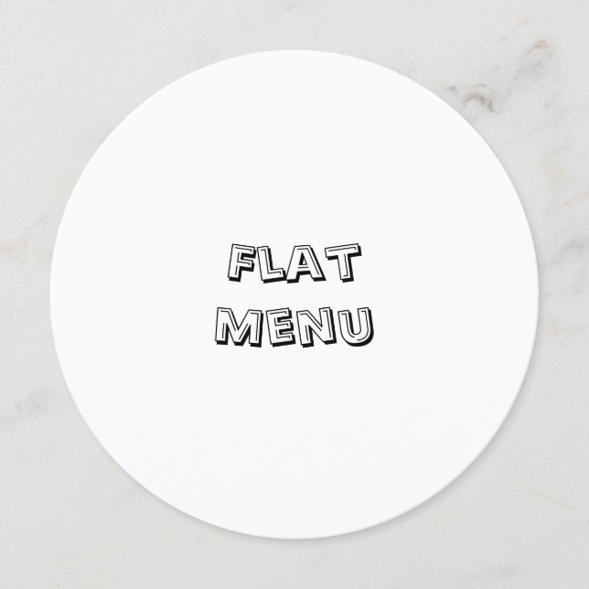 Create Your Own Simple 5.25" x 5.25" Circle Flat Menu (Front)