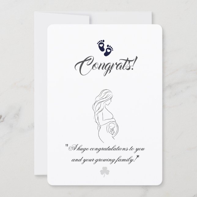 Create your own simple 5" x 7" Pregnancy Cards (Front)