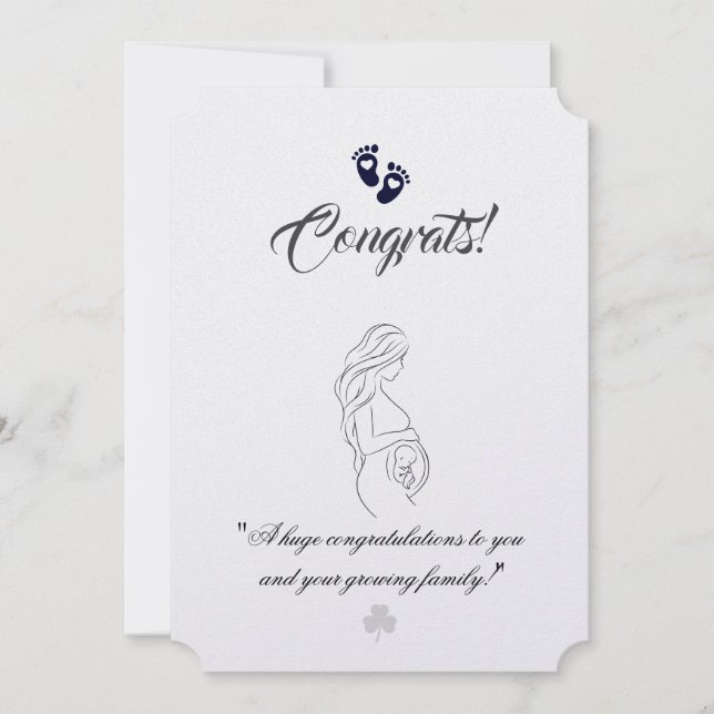 Create your own simple 5" x 7" Pregnancy Cards (Front)