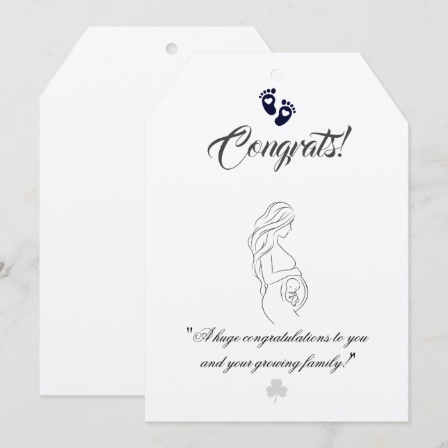 Create your own simple 5" x 7" Pregnancy Cards (Front/Back)
