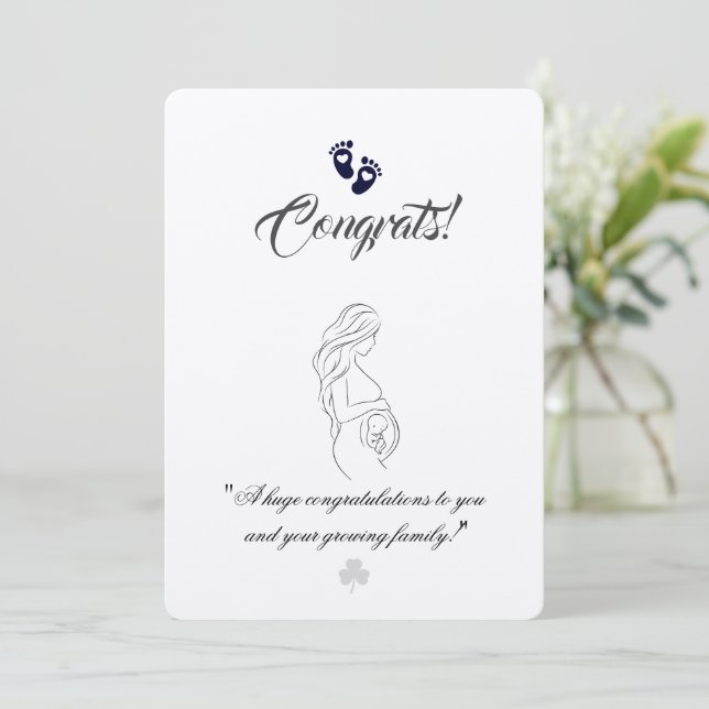 Create your own simple 5" x 7" Pregnancy Cards (Standing Front)