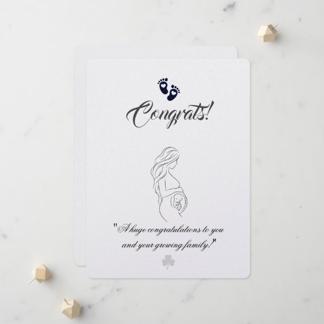 Create your own simple 6.5"x8.75" Pregnancy Cards (Front/Back In Situ)