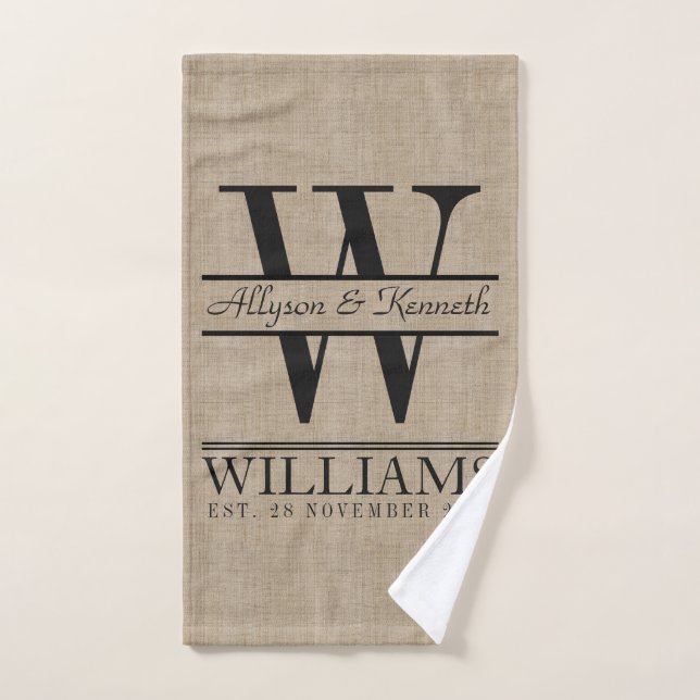 Create Your Own Simple Anniversary Logo Monogram Hand Towel (Hand Towel)