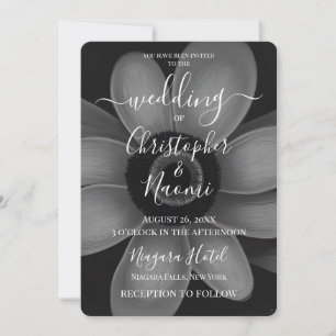 Create Your Own Simple B&W Retro Flower Invitation