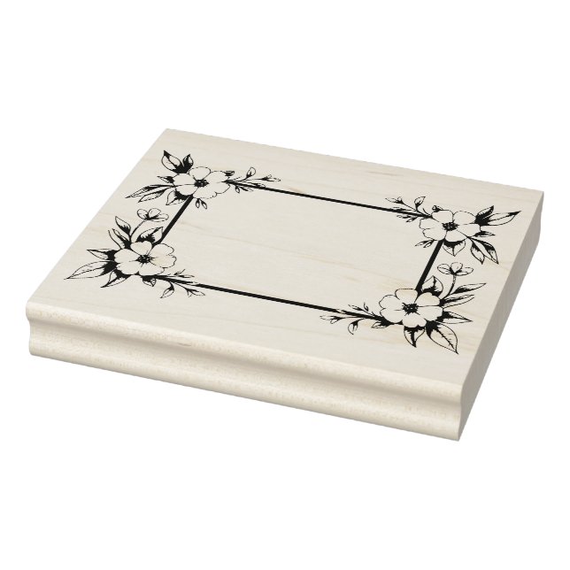 Create Your Own Simple Blossoms Flower Frame Rubber Stamp (Stamp)