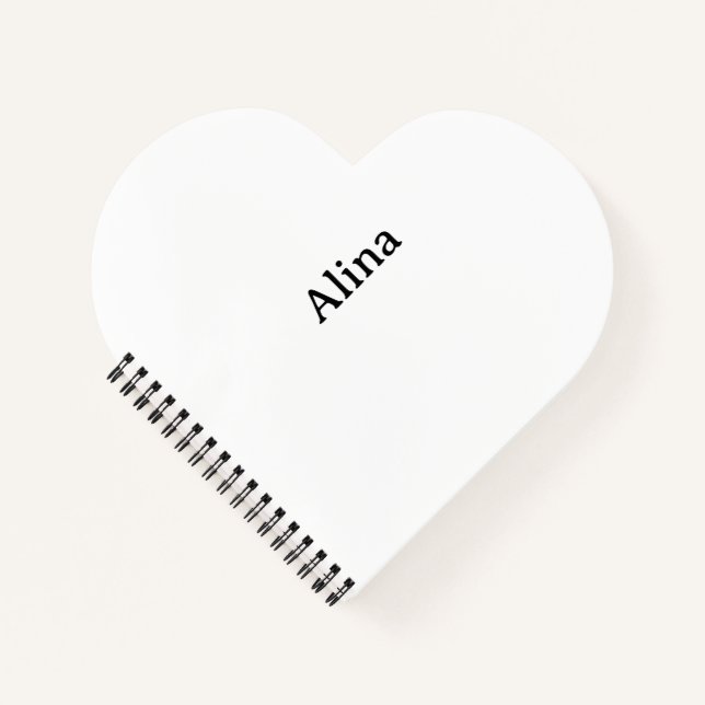 Create Your Own Simple Brand Heart Shaped Spiral  Notebook (Front)