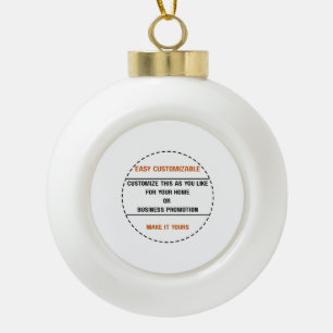 Create Your Own Simple Brand Promotion Ceramic Ball Christmas Ornament