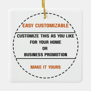 Create Your Own Simple Brand Promotion Ceramic Ornament