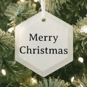 Create Your Own Simple Brand Promotion Hexagon  Glass Tree Decoration