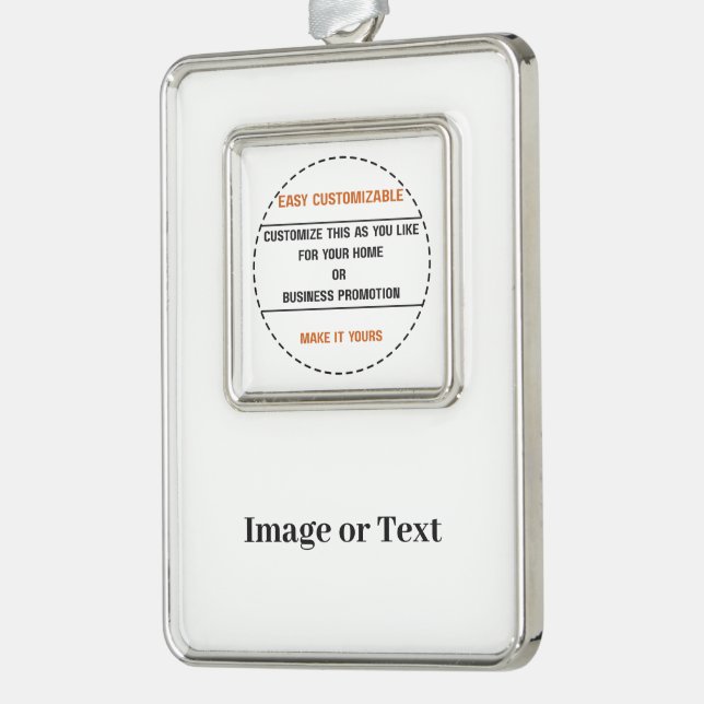 Create Your Own Simple Brand Promotion Silver Plated Framed Ornament (Left)