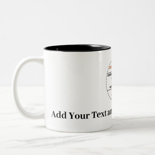 Create Your Own Simple Brand Promotion Two-Tone Coffee Mug (Left)
