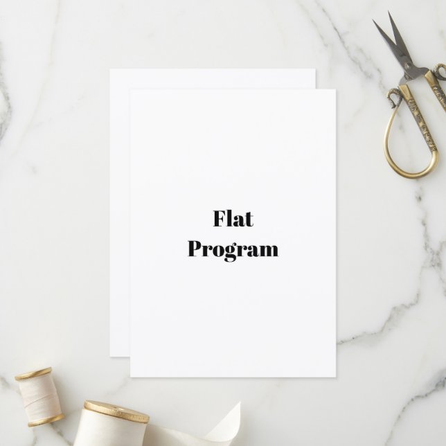 Create Your Own Simple Business 5" x 7" Flat Programme (Front/Back In Situ)