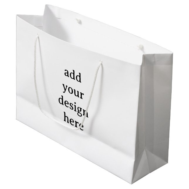 Create Your Own Simple Custom 12.5”x4”x9” Glossy Large Gift Bag (Front Angled)