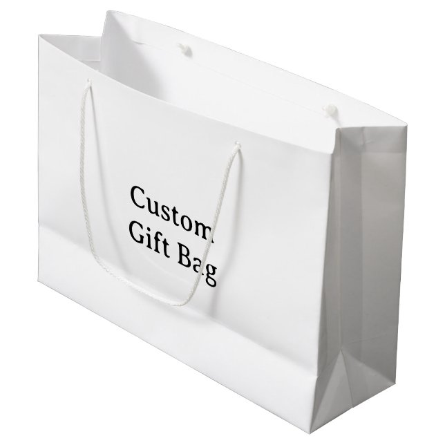 Create Your Own Simple Custom 12.5”x4”x9” Glossy Large Gift Bag (Front Angled)