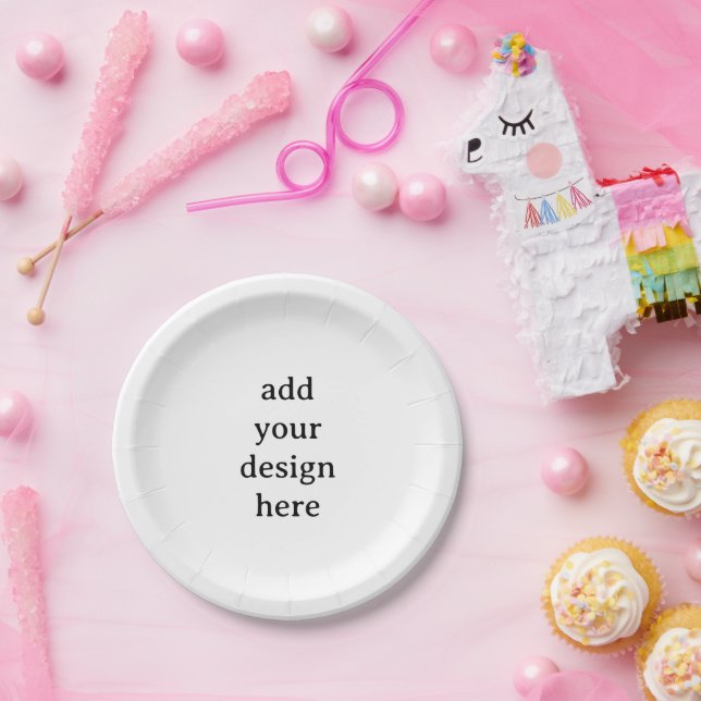 Create Your Own Simple Custom 7" Round  Paper Plate (Party)