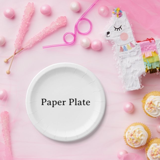 Create Your Own Simple Custom 7" Round  Paper Plate (Party)